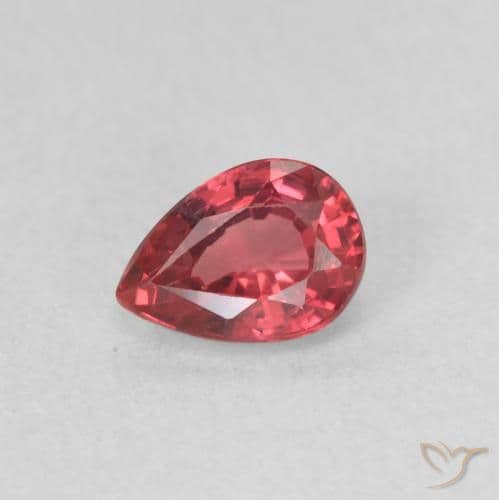 0.47ct Natural Intense Red Sapphire, Pear Shape, 5.8x4.1 mm