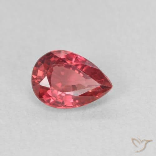 0.61ct Natural Scarlet Red Sapphire, Pear Shape, 5.8x4.2 mm