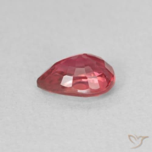 0.61ct Natural Scarlet Red Sapphire, Pear Shape, 5.8x4.2 mm