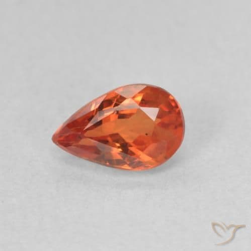0.46ct Reddish Orange Sapphire, Pear Shape, 5.9x3.8 mm