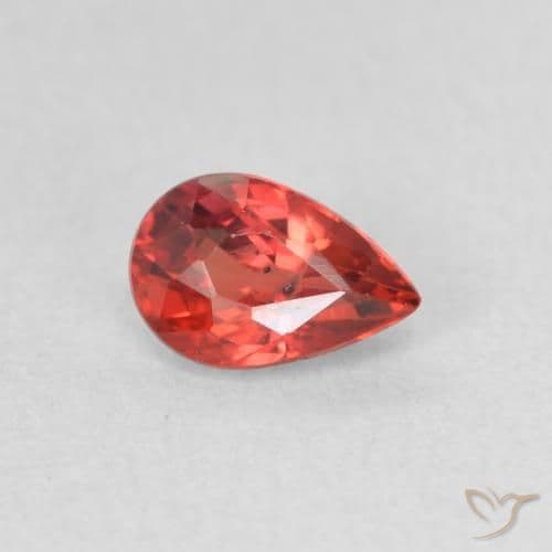 0.56ct Natural Intense Red Sapphire, Pear Shape, 6x4 mm