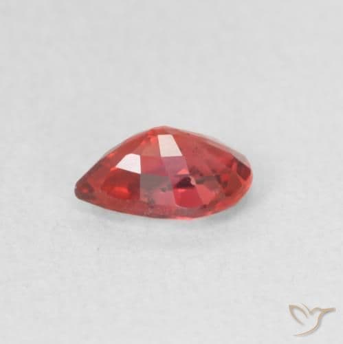 0.56ct Natural Intense Red Sapphire, Pear Shape, 6x4 mm