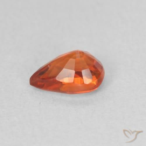 0.58ct Reddish Orange Sapphire, Pear Shape, 5.8x4.1 mm