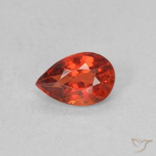 0.50ct Natural Intense Red Sapphire, Pear Shape, 5.9x3.9 mm