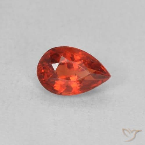 0.50ct Natural Intense Red Sapphire, Pear Shape, 5.9x3.9 mm