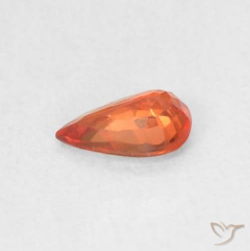 0.51ct Bright Crimson Red Sapphire, Pear Shape, 6.3x4.1 mm