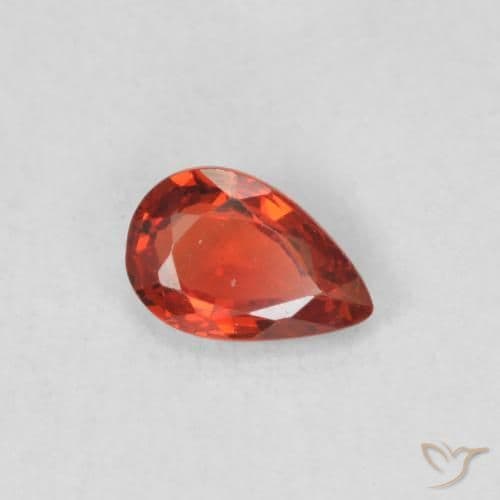 0.42ct Natural Intense Red Sapphire, Pear Shape, 5.8x3.8 mm