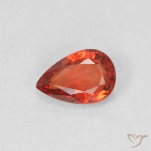 0.55ct Natural Intense Red Sapphire, Pear Shape, 6.1x4.1 mm