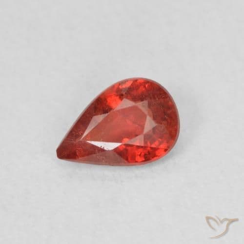 0.43ct Bright Crimson Red Sapphire, Pear Shape, 5.9x4 mm