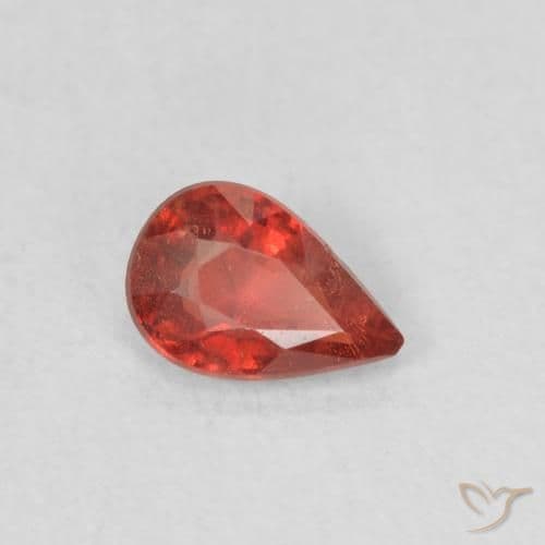 0.43ct Bright Crimson Red Sapphire, Pear Shape, 5.9x4 mm