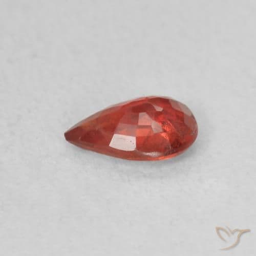0.43ct Bright Crimson Red Sapphire, Pear Shape, 5.9x4 mm