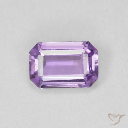 0.68ct Light Pinkish Violet Sapphire, Emerald Cut, 6x4 mm