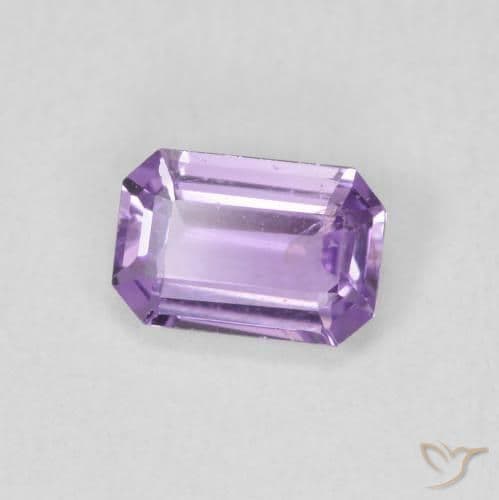 0.68ct Light Pinkish Violet Sapphire, Emerald Cut, 6x4 mm