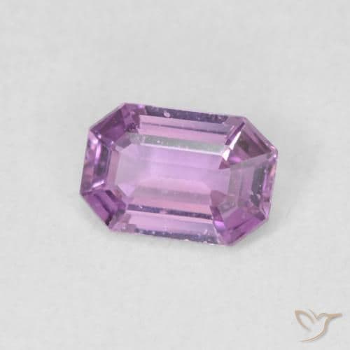 0.57ct Natural Medium Purple Sapphire, Emerald Cut, 5.9x4 mm