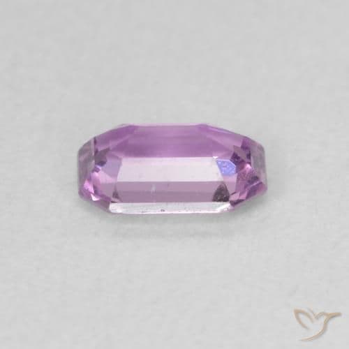 0.57ct Natural Medium Purple Sapphire, Emerald Cut, 5.9x4 mm