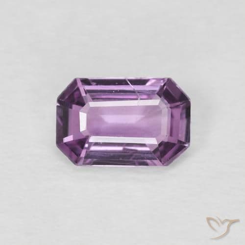 0.60ct Medium Dark-Purple Sapphire, Emerald Cut, 6.2x4.1 mm