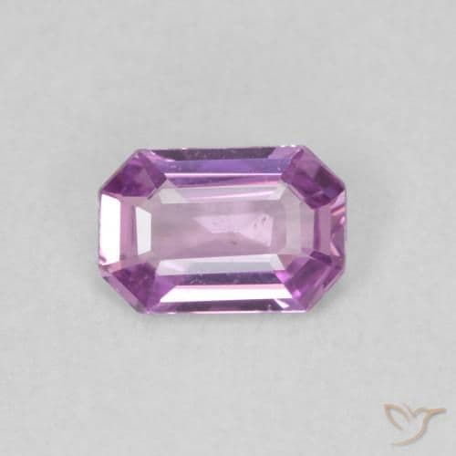 2.41ct Natural Medium Purple Sapphire, Emerald Cut, 6x4 mm
