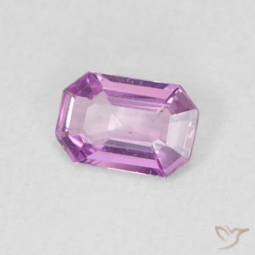0.53ct Medium Pinkish Purple Sapphire, Emerald Cut, 5.9x3.9 mm