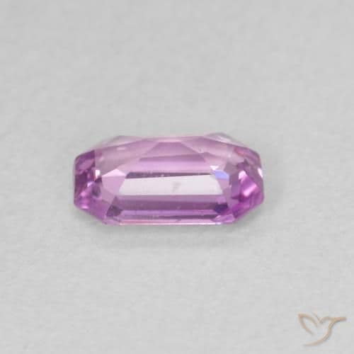 0.53ct Medium Pinkish Purple Sapphire, Emerald Cut, 5.9x3.9 mm