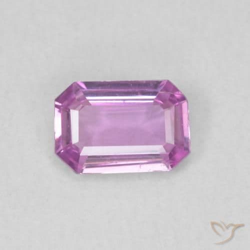 2.41ct Natural Medium Purple Sapphire, Emerald Cut, 6x4 mm