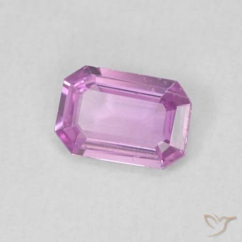0.52ct Very Light Grape Purple Sapphire, Emerald Cut, 5.9x4 mm