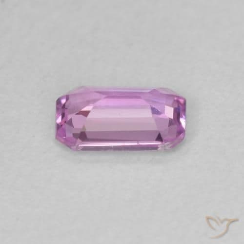0.52ct Very Light Grape Purple Sapphire, Emerald Cut, 5.9x4 mm