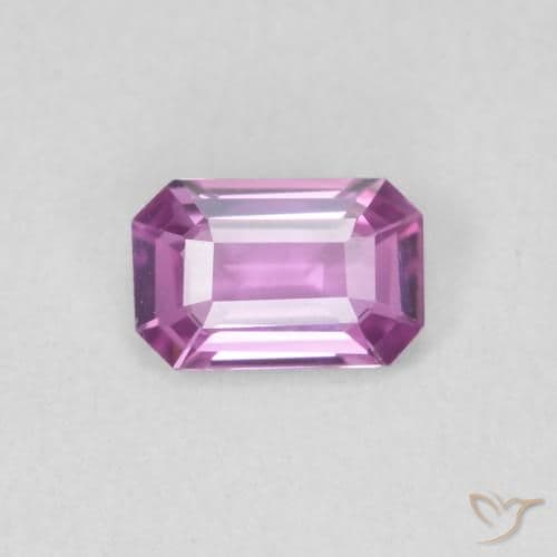 2.41ct Natural Medium Purple Sapphire, Emerald Cut, 6x4 mm