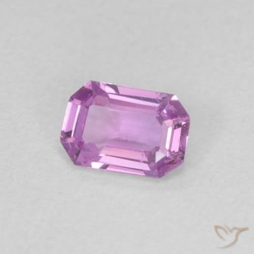 0.60ct Natural Medium Purple Sapphire, Emerald Cut, 5.9x4 mm