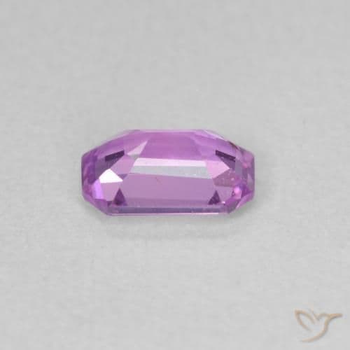 0.60ct Natural Medium Purple Sapphire, Emerald Cut, 5.9x4 mm