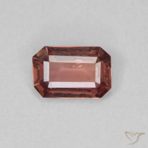 0.61ct Natural Orange Pink Sapphire, Emerald Cut, 6.2x4 mm