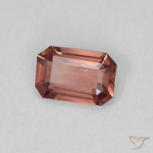 0.61ct Natural Orange Pink Sapphire, Emerald Cut, 6.2x4 mm