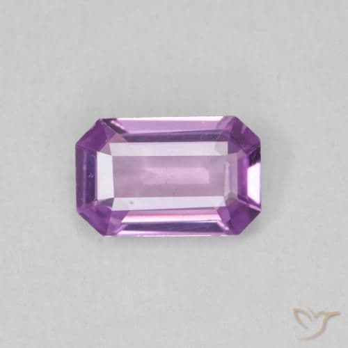 0.60ct Medium Dark-Purple Sapphire, Emerald Cut, 6.2x4.1 mm