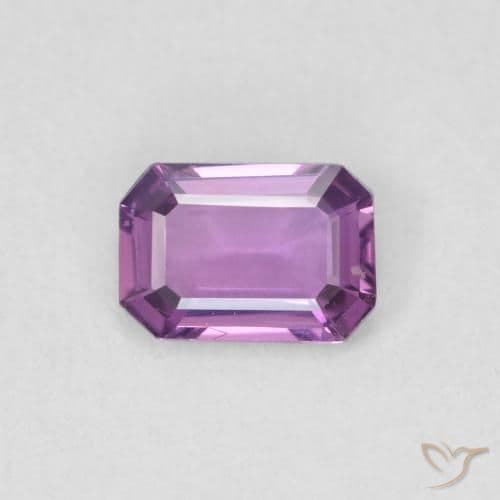 0.62ct Medium Purple Sapphire, Emerald Cut, 5.9x4.2 mm