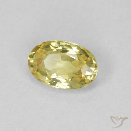 0.55ct Natural Medium Yellow Sapphire, Oval Cut, 5.9x3.9 mm
