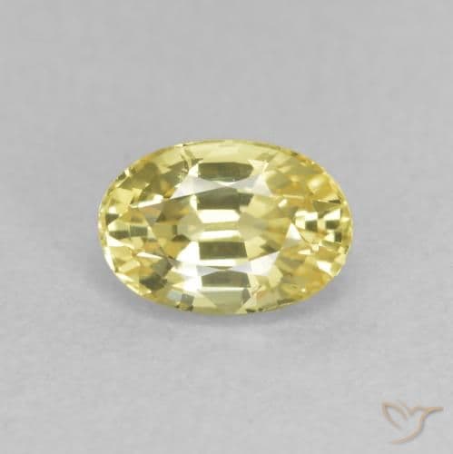 0.81ct Natural Light Yellow Sapphire, Oval Cut, 6x4.1 mm