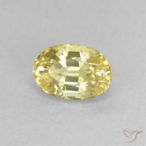 0.81ct Natural Light Yellow Sapphire, Oval Cut, 6x4.1 mm