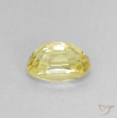 0.81ct Natural Light Yellow Sapphire, Oval Cut, 6x4.1 mm