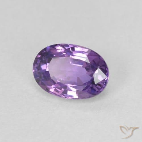 0.65ct Medium Dark-Purple Sapphire, Oval Cut, 5.9x4.1 mm