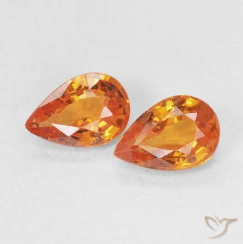 1.07ct Bright Orange Sapphire, Pear Shape, 6.1x4.1 mm