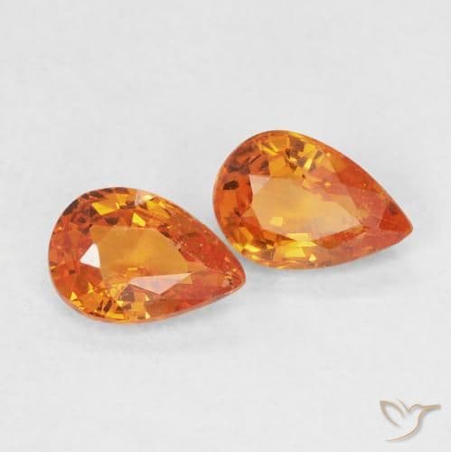 1.07ct Bright Orange Sapphire, Pear Shape, 6.1x4.1 mm