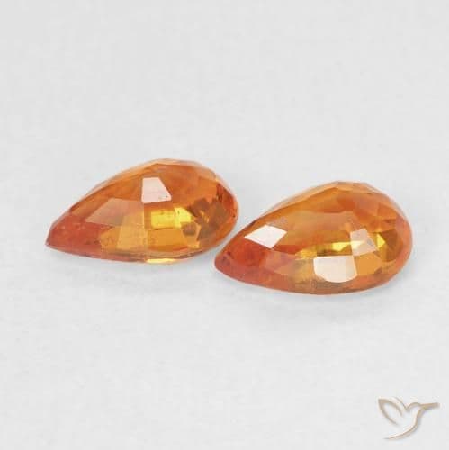 1.07ct Bright Orange Sapphire, Pear Shape, 6.1x4.1 mm