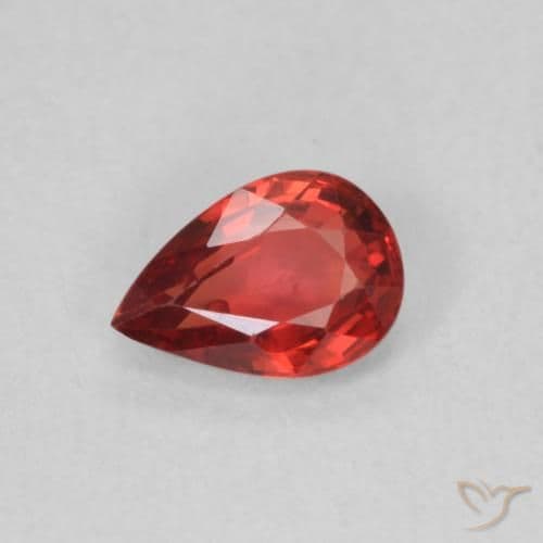 0.61ct Natural Scarlet Red Sapphire, Pear Shape, 5.8x4.2 mm