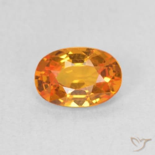 0.64ct Natural Bright Orange Sapphire, Oval Cut, 6x4.2 mm