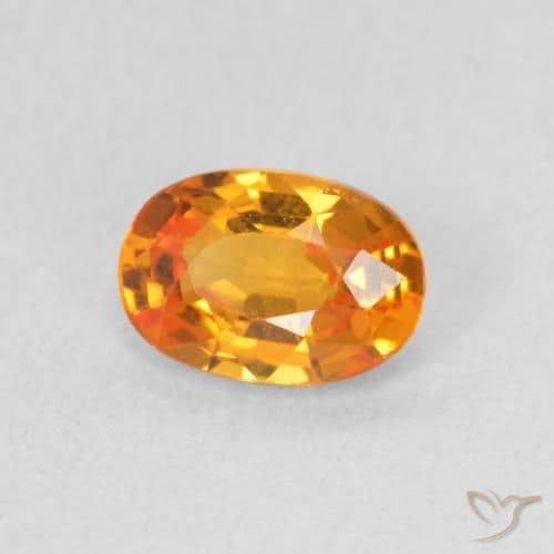0.64ct Natural Bright Orange Sapphire, Oval Cut, 6x4.2 mm