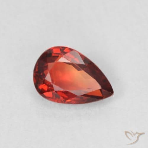 0.59ct Natural Dark Red Sapphire, Pear Shape, 6x4.1 mm