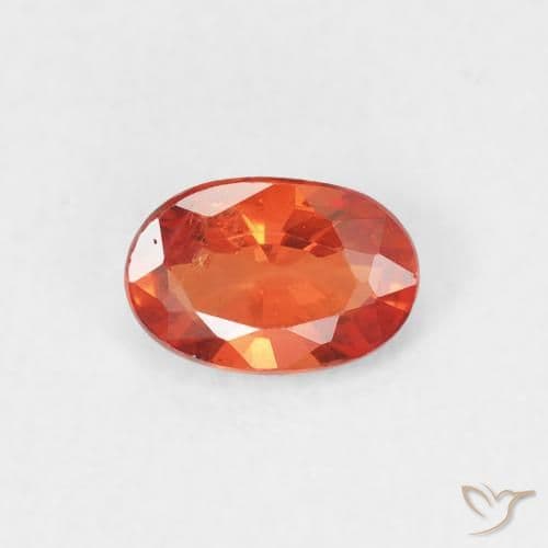 0.55ct Natural Warm Orange Sapphire, Oval Cut, 5.9x4 mm