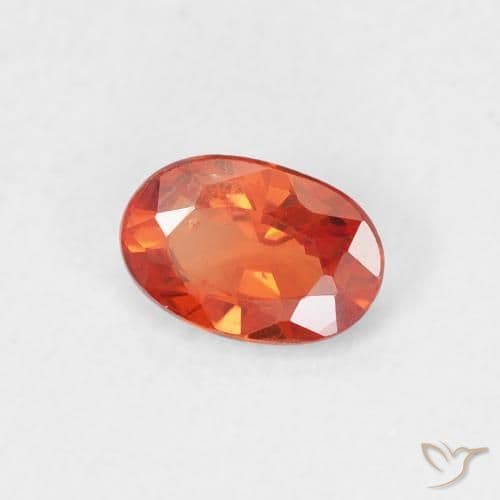 0.55ct Natural Warm Orange Sapphire, Oval Cut, 5.9x4 mm