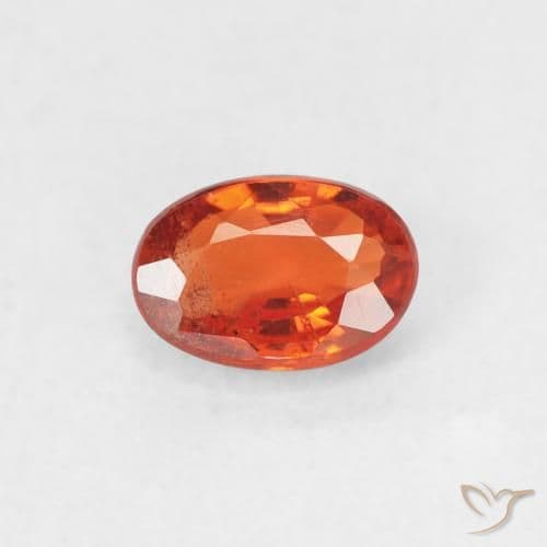 0.58ct Natural Fire Orange Sapphire, Oval Cut, 5.8x4 mm