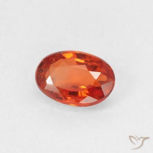 0.58ct Natural Fire Orange Sapphire, Oval Cut, 5.8x4 mm