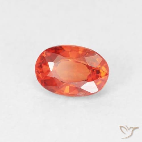 0.68ct Natural Medium Orange Sapphire, Oval Cut, 5.9x4 mm